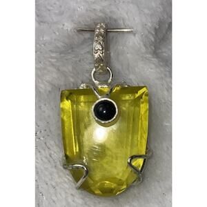 Citrine And Onyx 925 Pendant